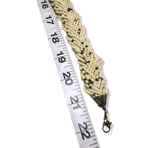 Vintage Glass Seed Bead Braided Necklace - Picture 9 of 10